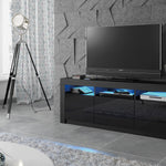 Shine Tv Unit 160cm With Led Lights | Black