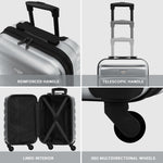 55x35x20cm Cabin Carry On Suitcase Hard Shell Overhead Luggage 100+ Airlines Approved | Cabin | Metallic