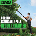 500w Hedge Trimmer Garden Electric Long Reach Telescopic Extendable Hedge Cutter Corded