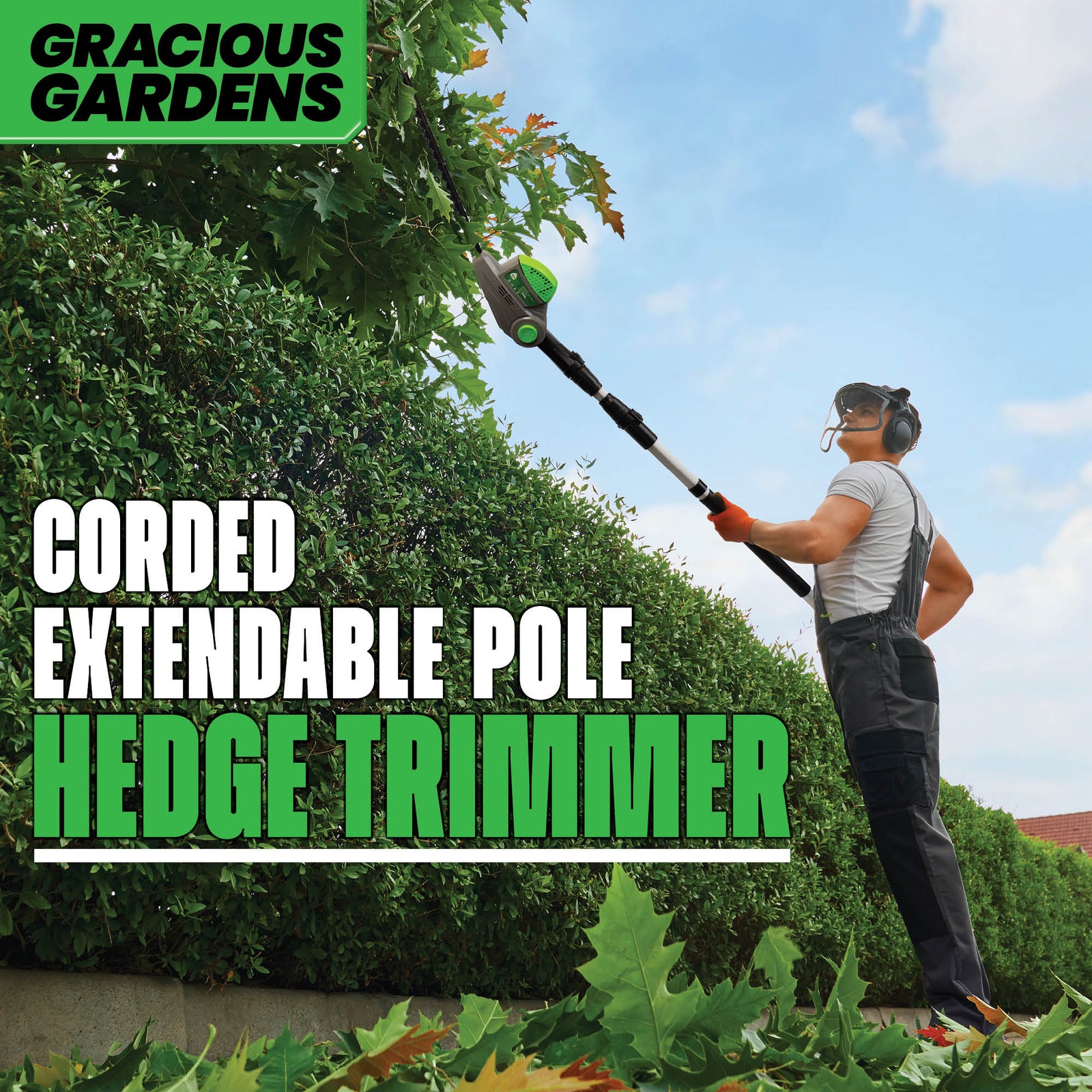 500w Hedge Trimmer Garden Electric Long Reach Telescopic Extendable Hedge Cutter Corded