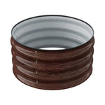 60cm Diameter Round Galvanized Metal Raised Garden Bed With Wood Grain Finish Easy-to-assemble Outdoor Planter With Installation Gloves | 60cm | Brown
