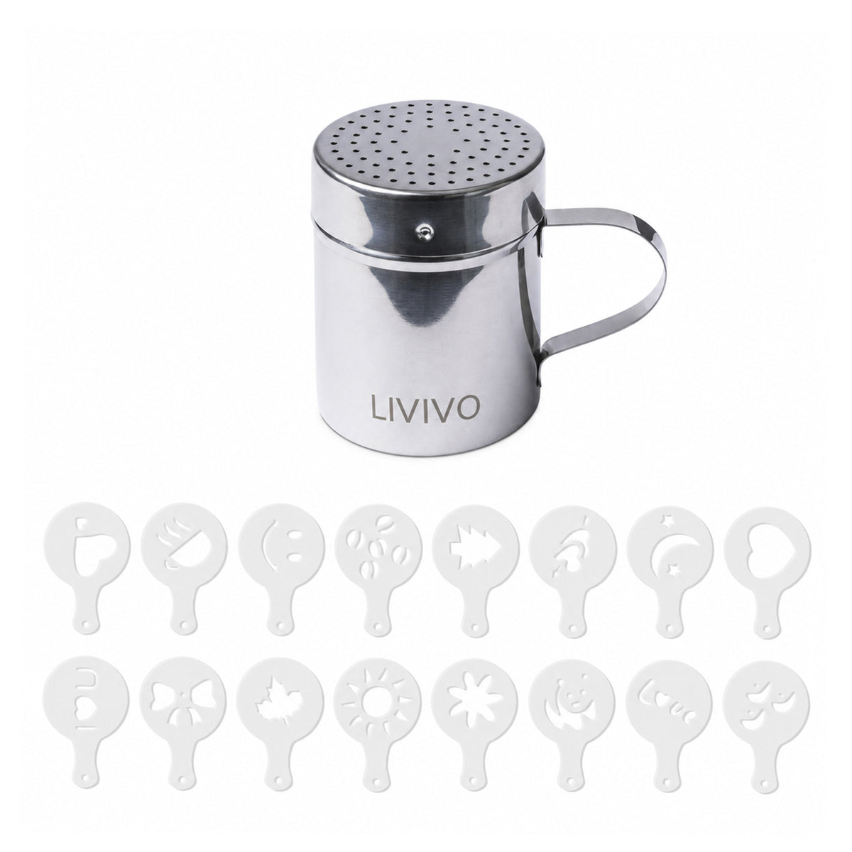 Livivo Stainless Steel Cocoa Shaker For Coffee And Desserts