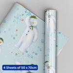 The Snowman Christmas Gift Wrap, 4 Sheet 4 Tag, Official Product