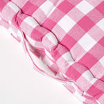 Block Check Cotton Gingham Floor Cushion | 50cm x 50cm | Pink