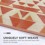 Luxury Outdoor Rug Waterproof Reversible For Garden Patio 100% Recycled, Orange Anya Aztec | 150cm x 240cm | Orange