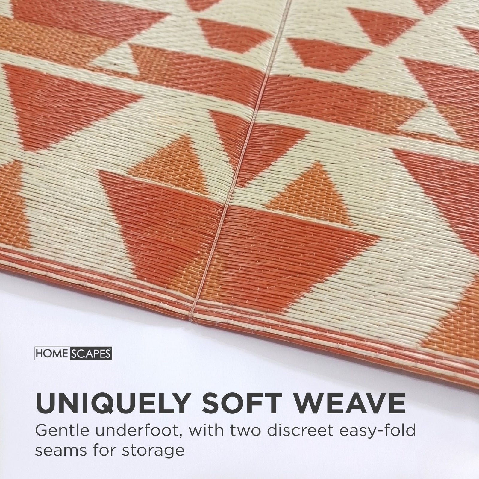 Luxury Outdoor Rug Waterproof Reversible For Garden Patio 100% Recycled, Orange Anya Aztec | 150cm x 240cm | Orange