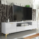 Goldline Gloss Tv Unit 200cm | White