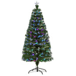 5ft Multicoloured Artificial Christmas Tree W/ Pre-lit Modes Metal Stand | 5ft | Green