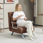 Sofa Bed Foldable Portable Armchair Sleeper With Pillow | One Size | Brown