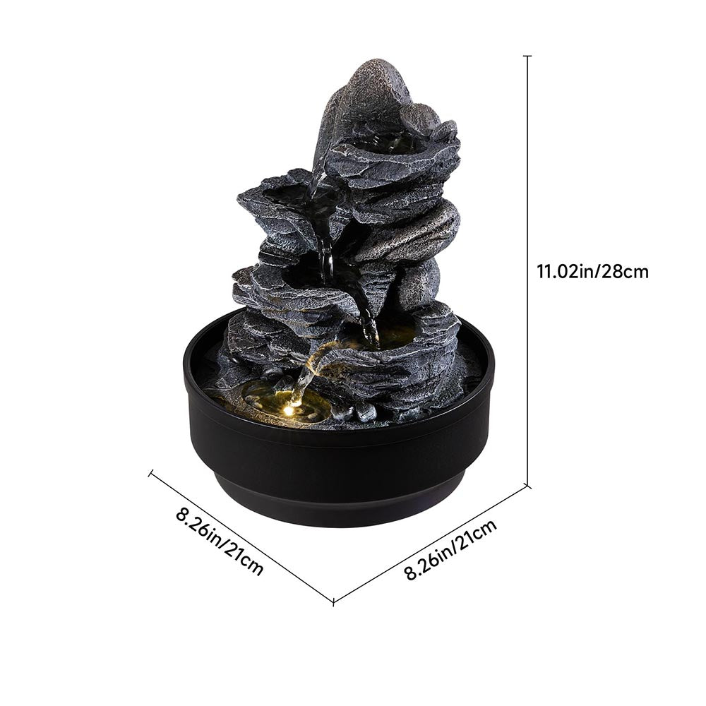 Tabletop Water Fountain Rockery Decor