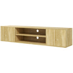 Floating Tv Unit For 60" With Shelves Cabinets | Brown