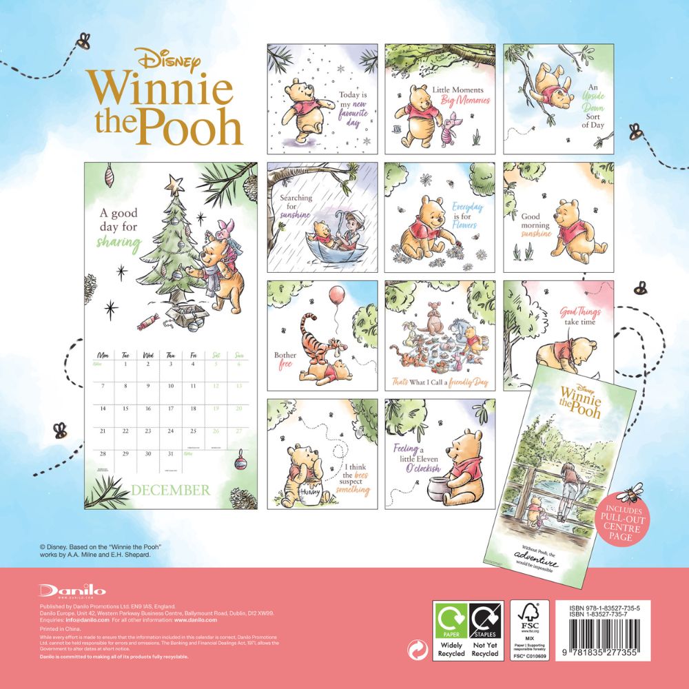 Winnie The Pooh 2026 Square Calendar Official Product