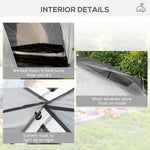 4-6 Man Tunnel Tent, Camping Tent W/ Bedroom, Living Area | Multi Colour