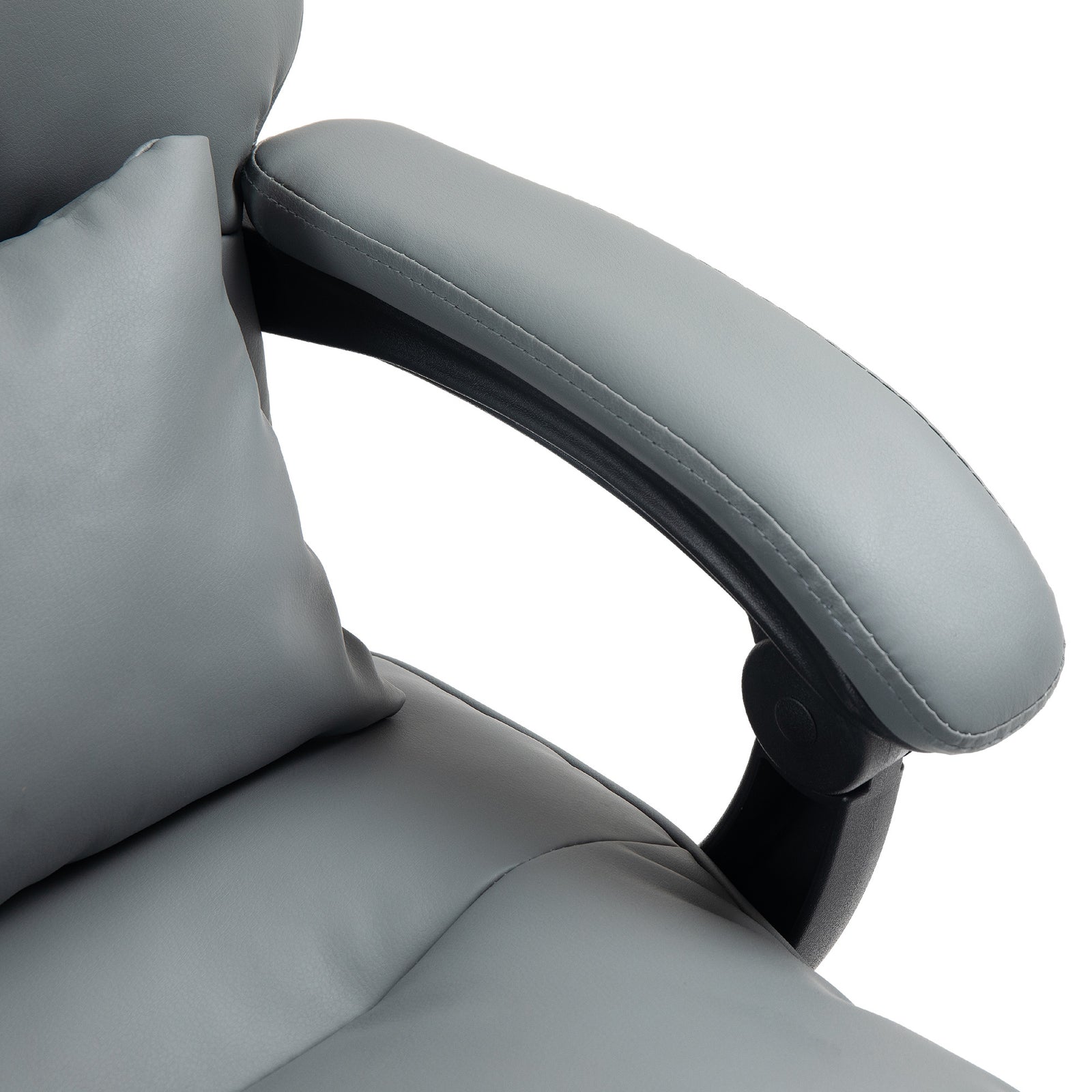 Executive Office Chair, Pu Leather Desk Chair With Armrests | One Size | Gray