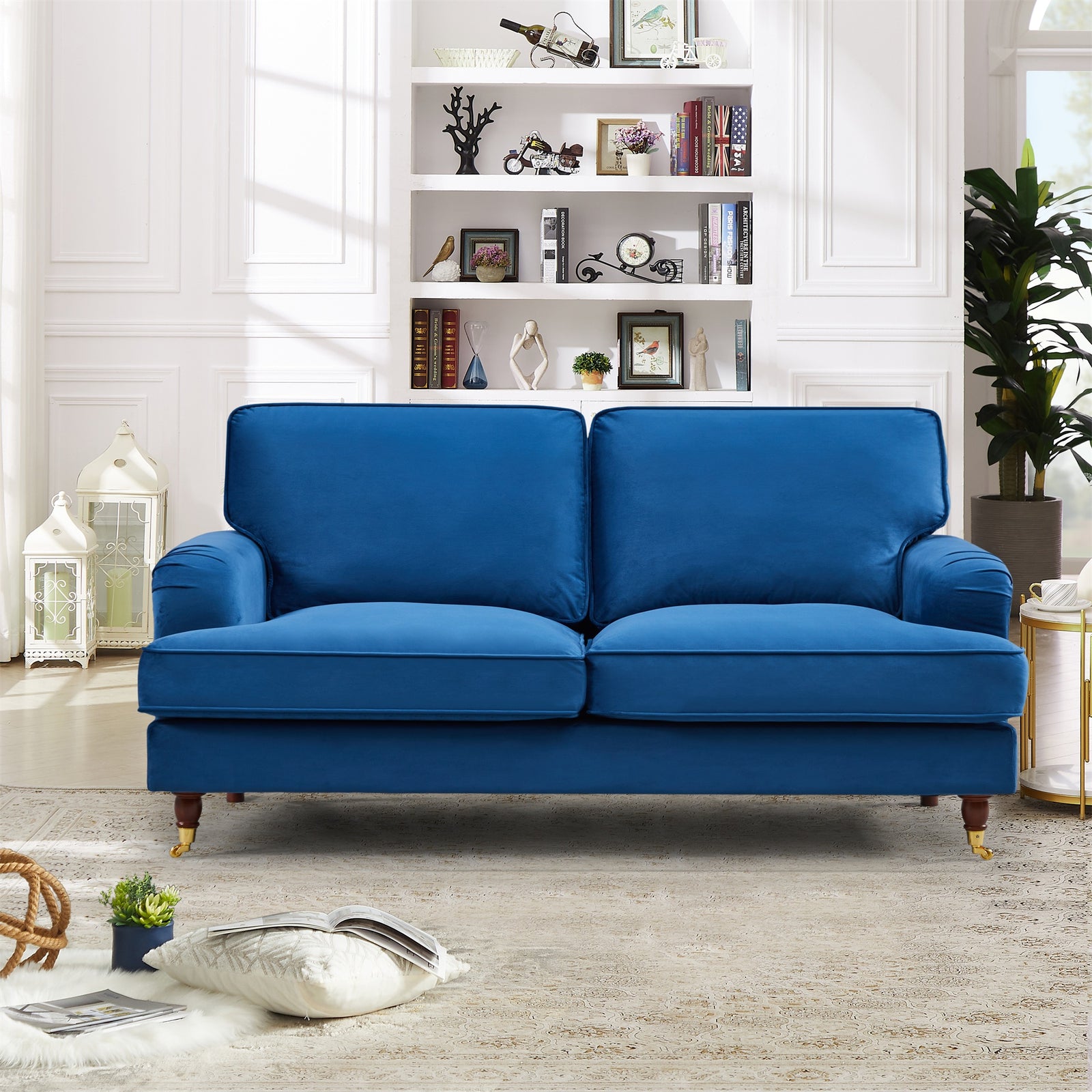 Woodbury 158cm Wide 2 Seat Velvet Fabric Sofa | 2 | Blue