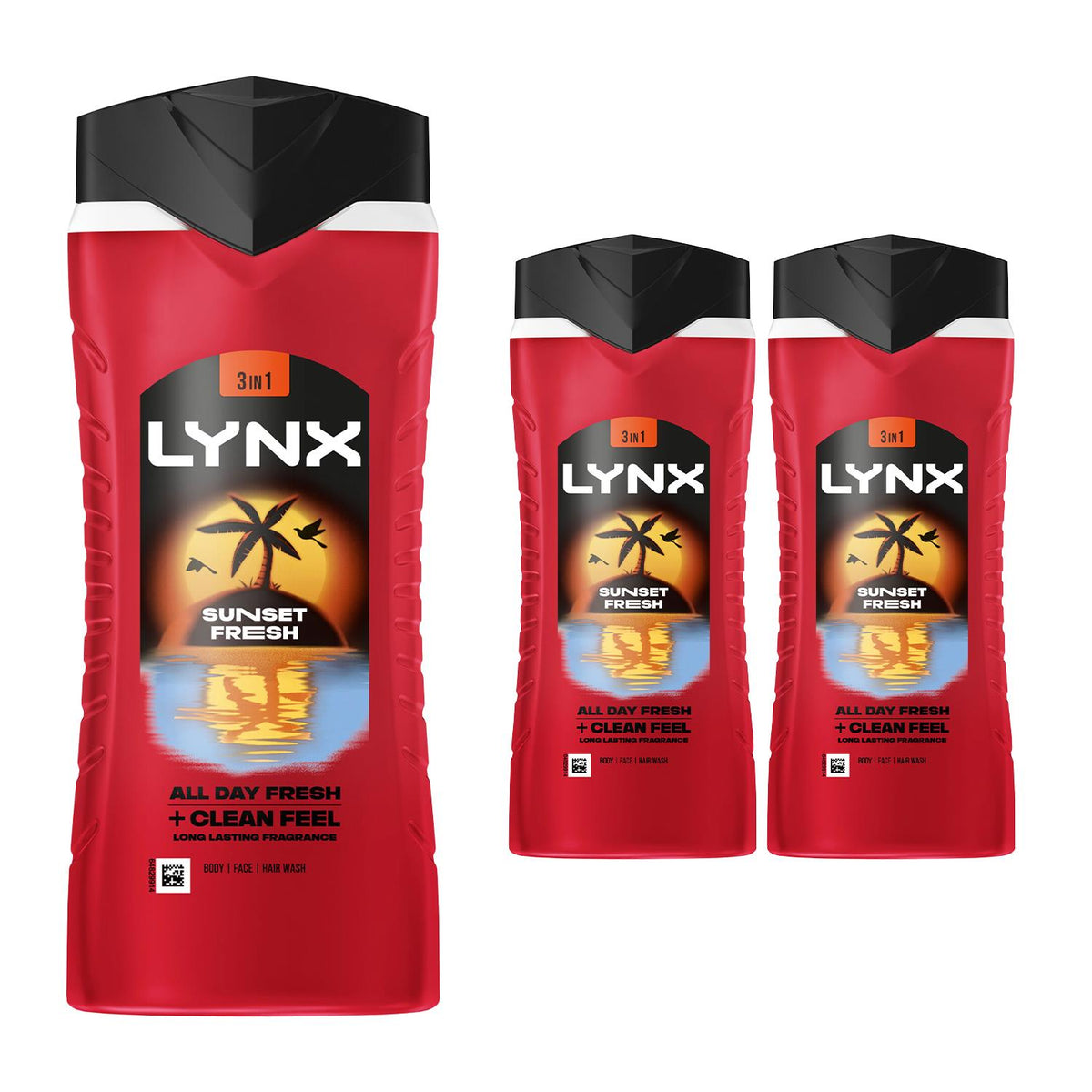 Men Sunset Fresh 3 In 1 Body Wash With Lasting Fragrance 500ml | Set of 3