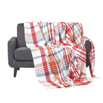 Tartan 100% Cotton Falun Throw With Tassels | 255cm x 360cm | Red
