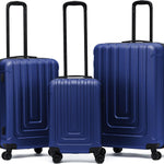 Set Of 3 Hard Shell Suitcases Overhead Carry On Cabin Bag & Check In 20kg+ Medium And Large Bag. | Set of 3 | Navy Blue
