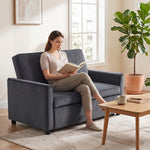 2 Seater Sofa Bed, 3-in-1 Velvet Pull Out Sleeper Sofa | Dark Grey