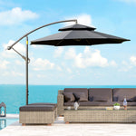 2.7m Cantilever Banana Parasol W/ Double Tier Canopy | Black