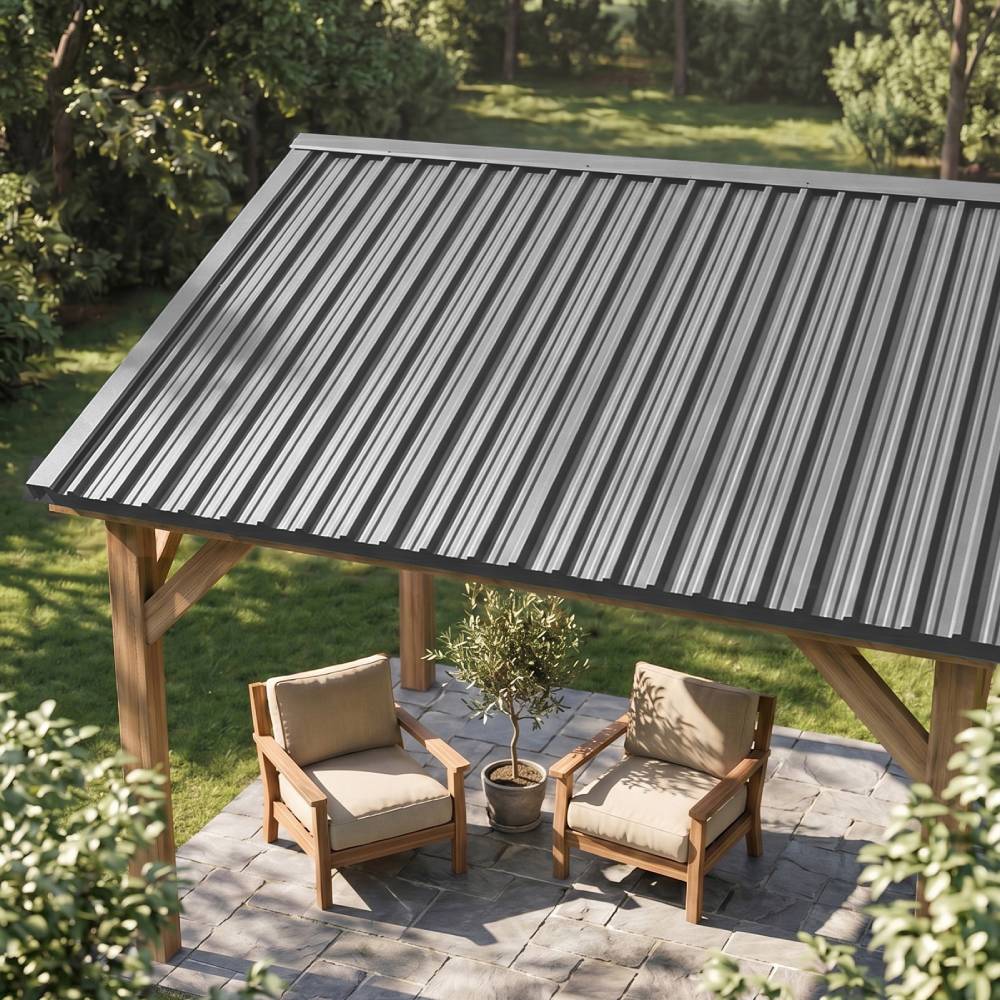 12pcs Galvanised Steel Corrugated Roofing Sheets | Grey