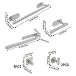 8-piece 304 Stainless Steel Bathroom Hardware Set | Silver