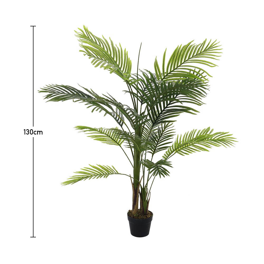 130cm/150cm H Artificial Palm Tree With Lifelike Green Fronds In Black Pot Indoor Tropical Decorative Plant | Small