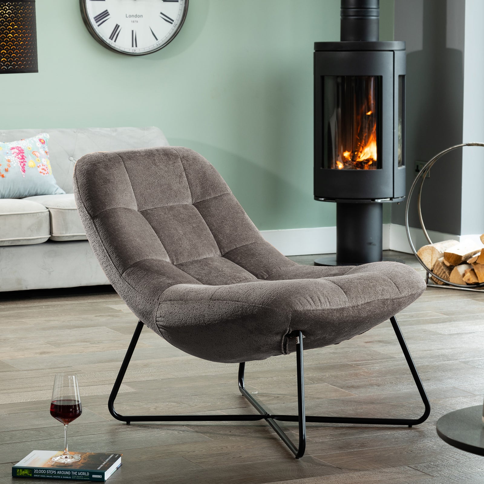 Merced Fabric Accent Chair | Grey