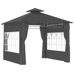 3 X 3 M Garden Gazebo, Outdoor Canopy Shelter | Dark Gray