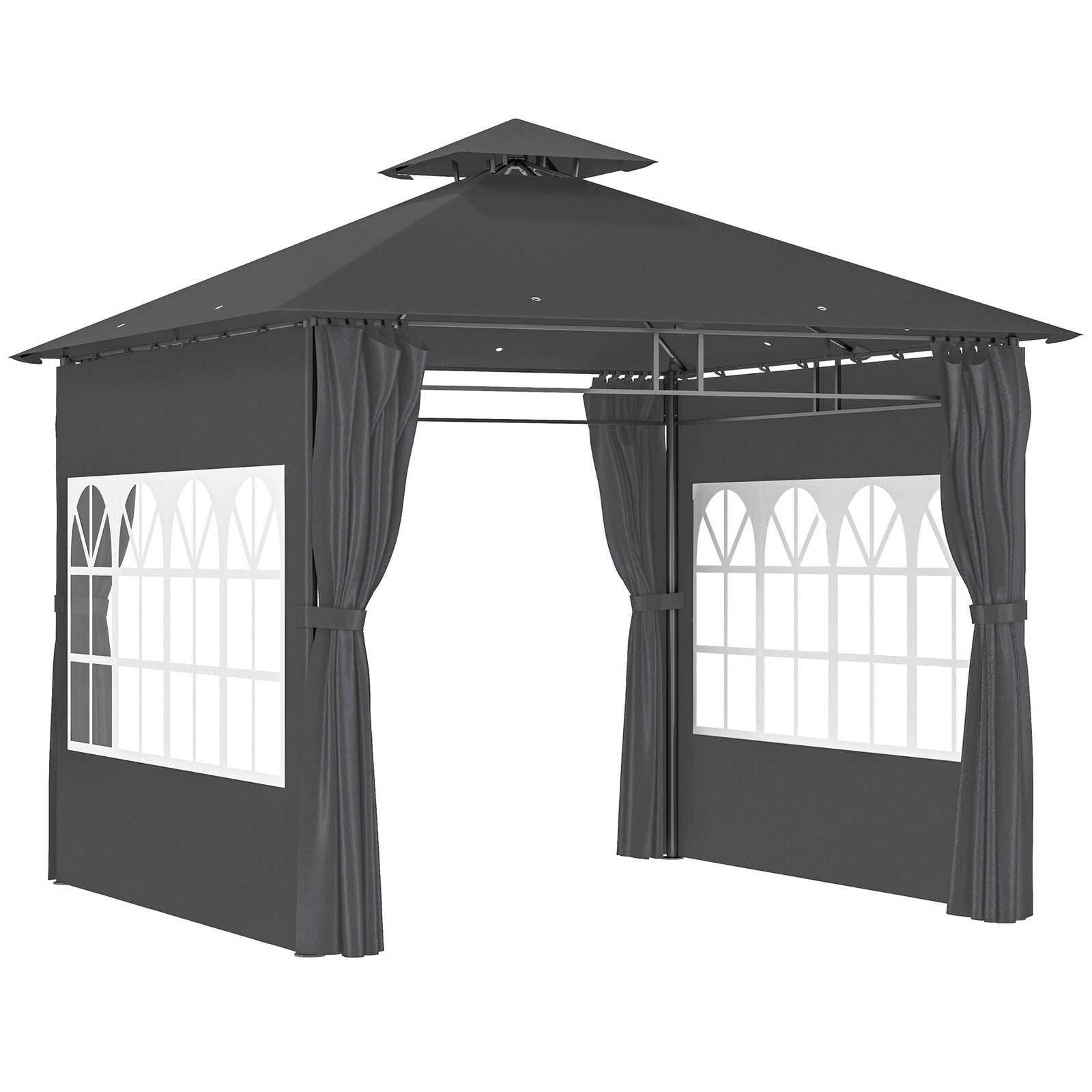 3 X 3 M Garden Gazebo, Outdoor Canopy Shelter | Dark Gray