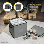 Grey Bauble Storage Bag With 64 Slots Zip Lid & Carry Handles