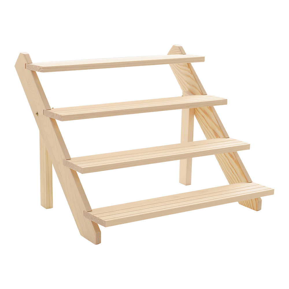 4 Tier Pine Wood Desktop Display Stand