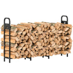 Outsunny Steel Firewood Log Rack, 300 Kg Indoor Outdoor Fireplace