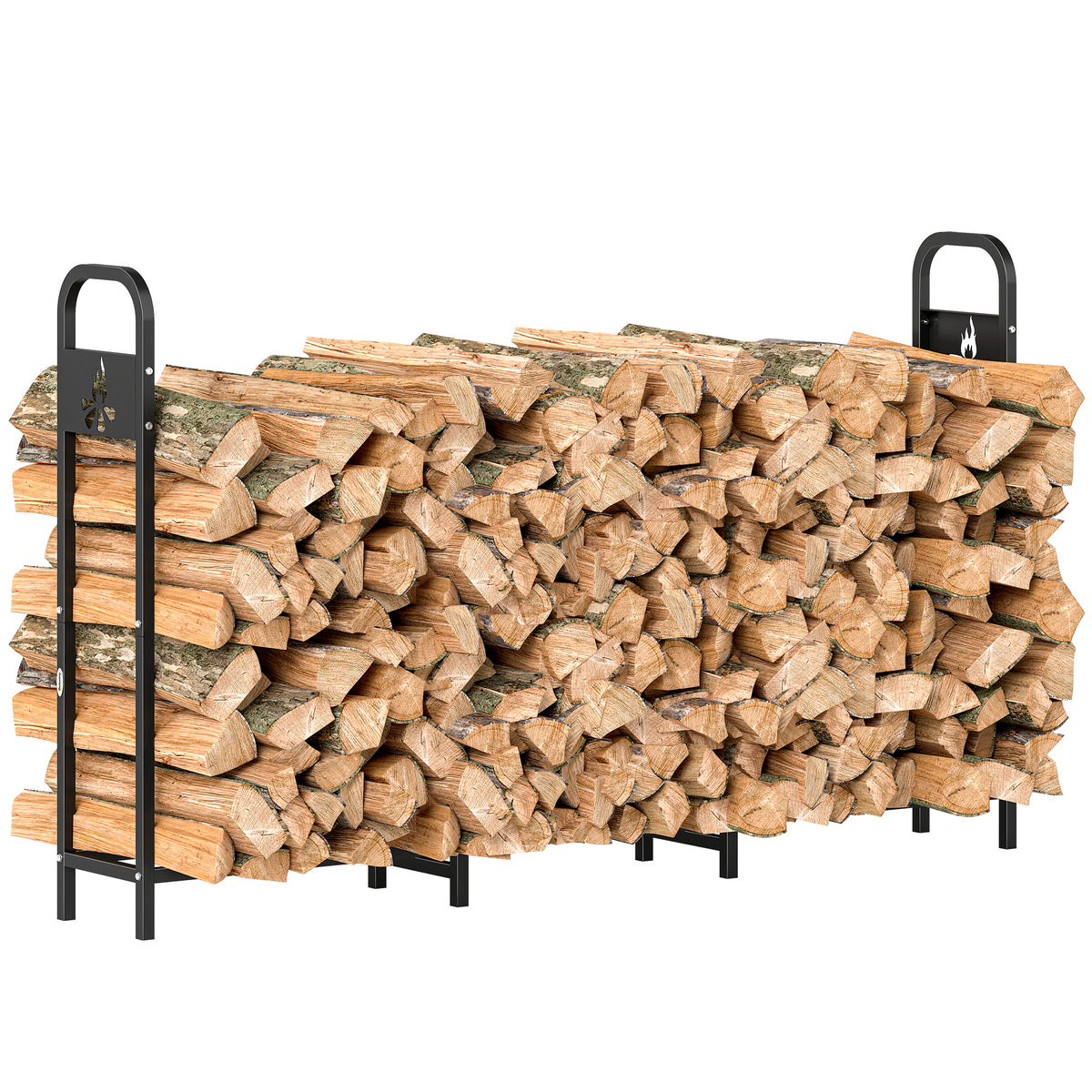 Outsunny Steel Firewood Log Rack, 300 Kg Indoor Outdoor Fireplace
