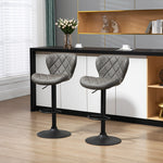 Adjustable Height Swivel Barstools Set Of 2 | Dark Gray