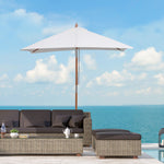 2x1.5m Wooden Patio Umbrella Parasol | Cream