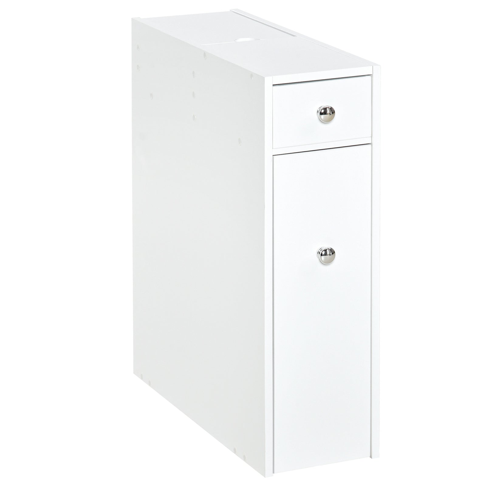 Slim Floor Cabinet Narrow Wooden Storage With Drawers