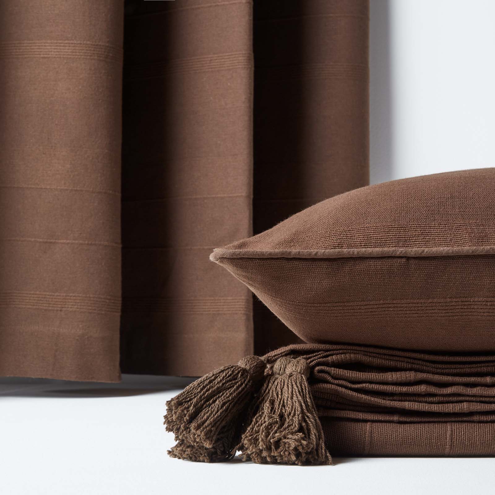 Cotton Rajput Ribbed Throw | 255cm x 360cm | Chocolate