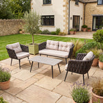 Hartley 4 Seater Garden Lounge Set With Coffee Table | Grey