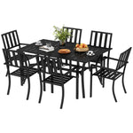 7 Pieces Patio Dining Set W/ Umbrella Hole