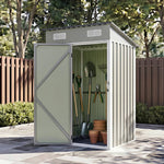 4 X 3ft Metal Garden Storage Shed With Lockable Door | Light Grey