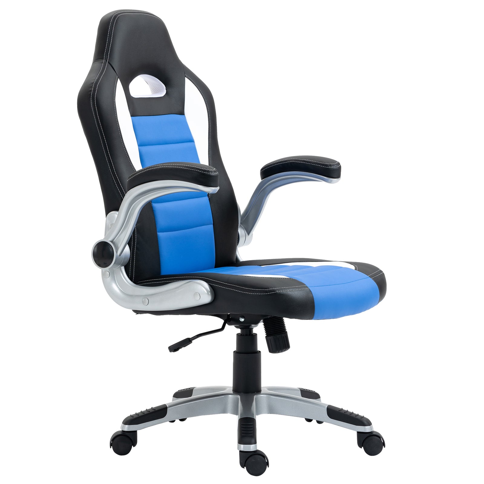 Gaming Chair Adjustable Flip Up Arms Blue