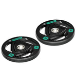 Olympic Weight Plates Tri-grip Barbell Weights Set - 10kg per plate | Black