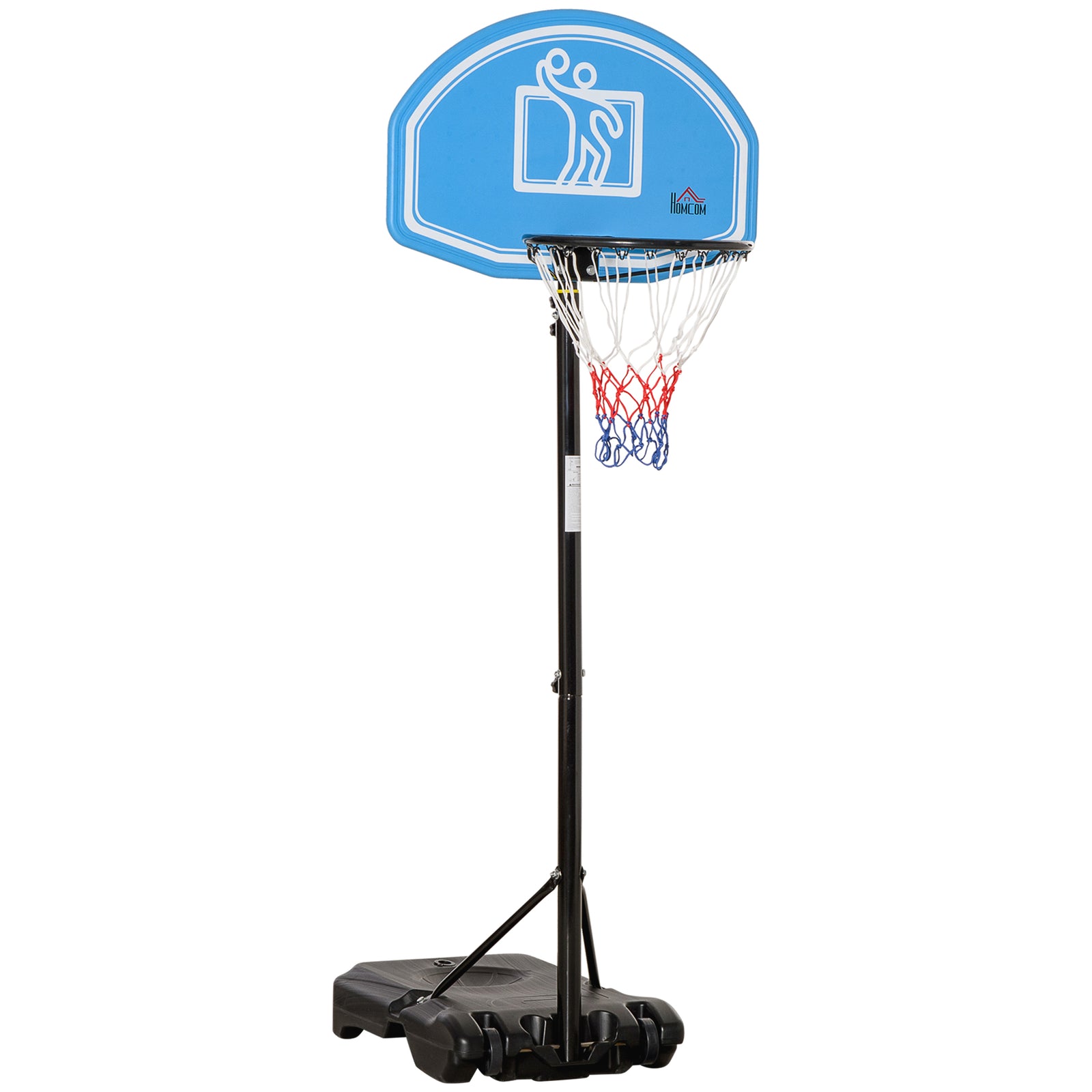 Adjustable Basketball Hoop, Pe Backboard, Portable | Blue