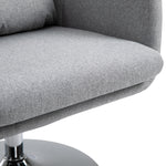 Stylish Retro Linen Swivel Tub Chair Steel Frame Cushion | One Size | Light Slate Gray