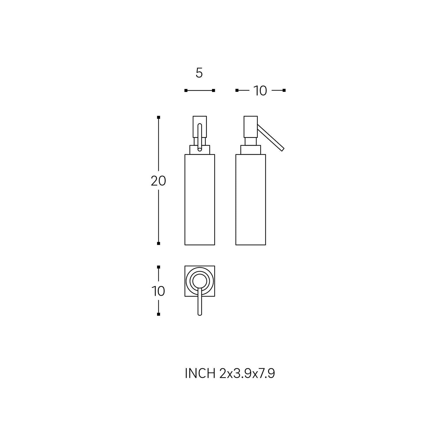 Soap Dispenser, 125ml Capacity, Black Matt Freestanding Collection Metric