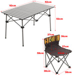 7 Pieces Folding Camping Table And Chairs Set Portable With Carrying Bag
