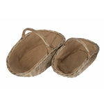 Wicker Antique Wash Harvesting Trug Baskets | Set-of-2