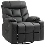 Manual Recliner Chair W/ Footrest Cup Holder | Black