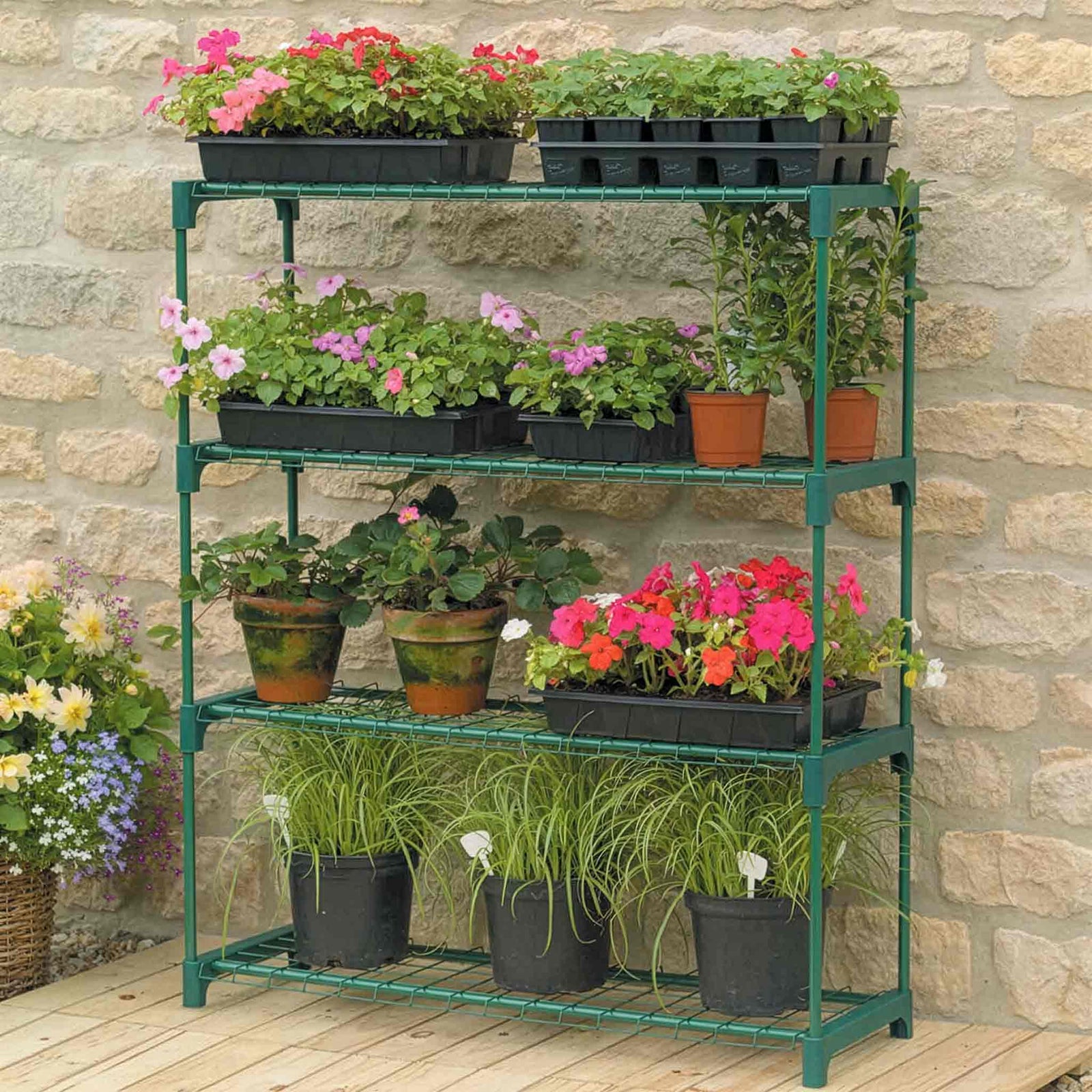 Growhouse Shelving Green Powder-coated Steel 106cm | Green